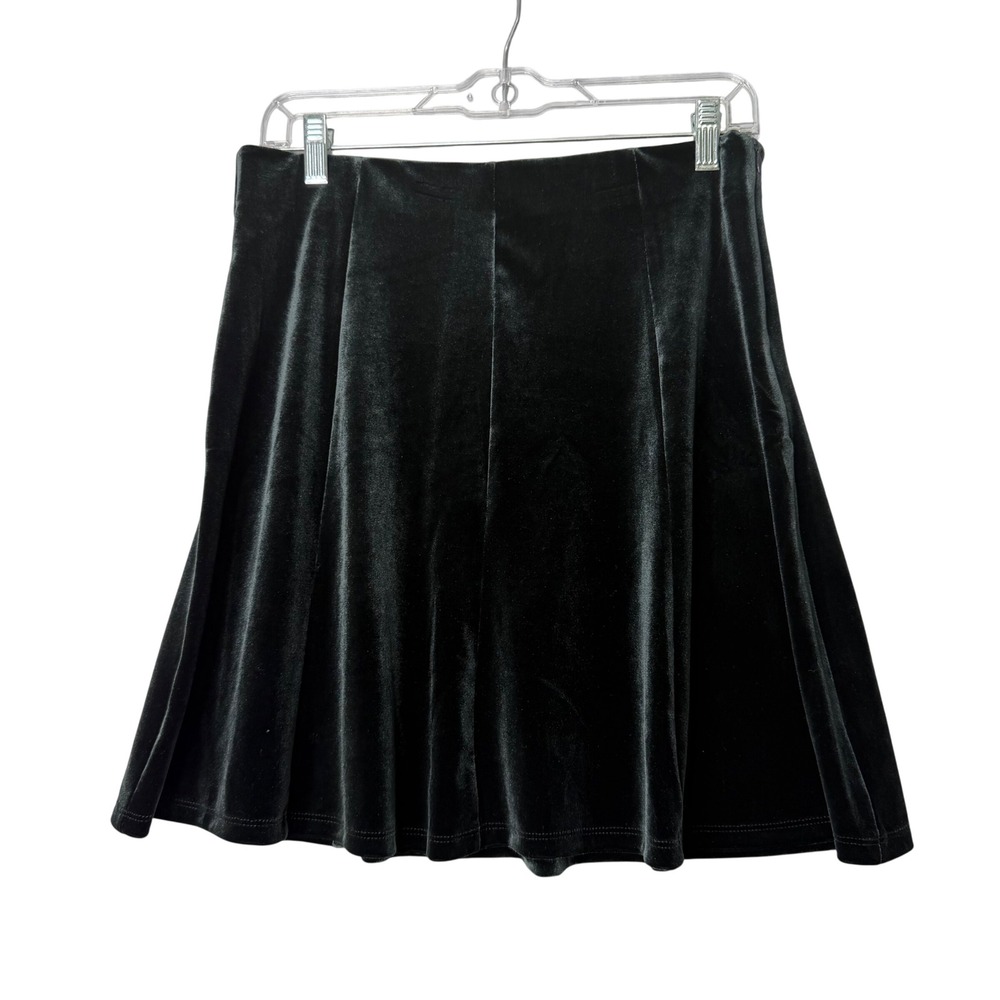 New Gap Factory Velvet Mini Skirt Womens S True Black Preppy Goth Holiday
